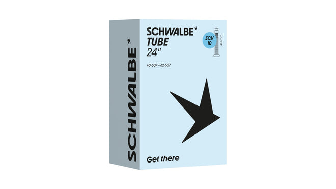 Chambre a air Schwalbe 24 pouces avec valve SCV10 40 mm compatible Presta, Schrader et Clik pour velo