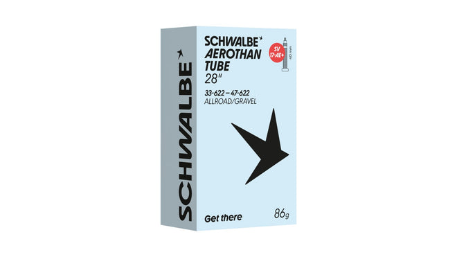 Chambre a air Schwalbe Aerothan 700 TPU ultra legere pour velo gravel et allroad, poids 86g, performance optimale