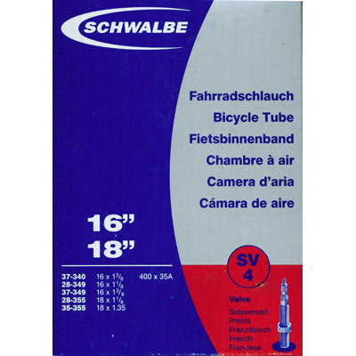 Chambre air vélo 400A 16 x 1 1/8 - 1 3/8 Schwalbe - #1